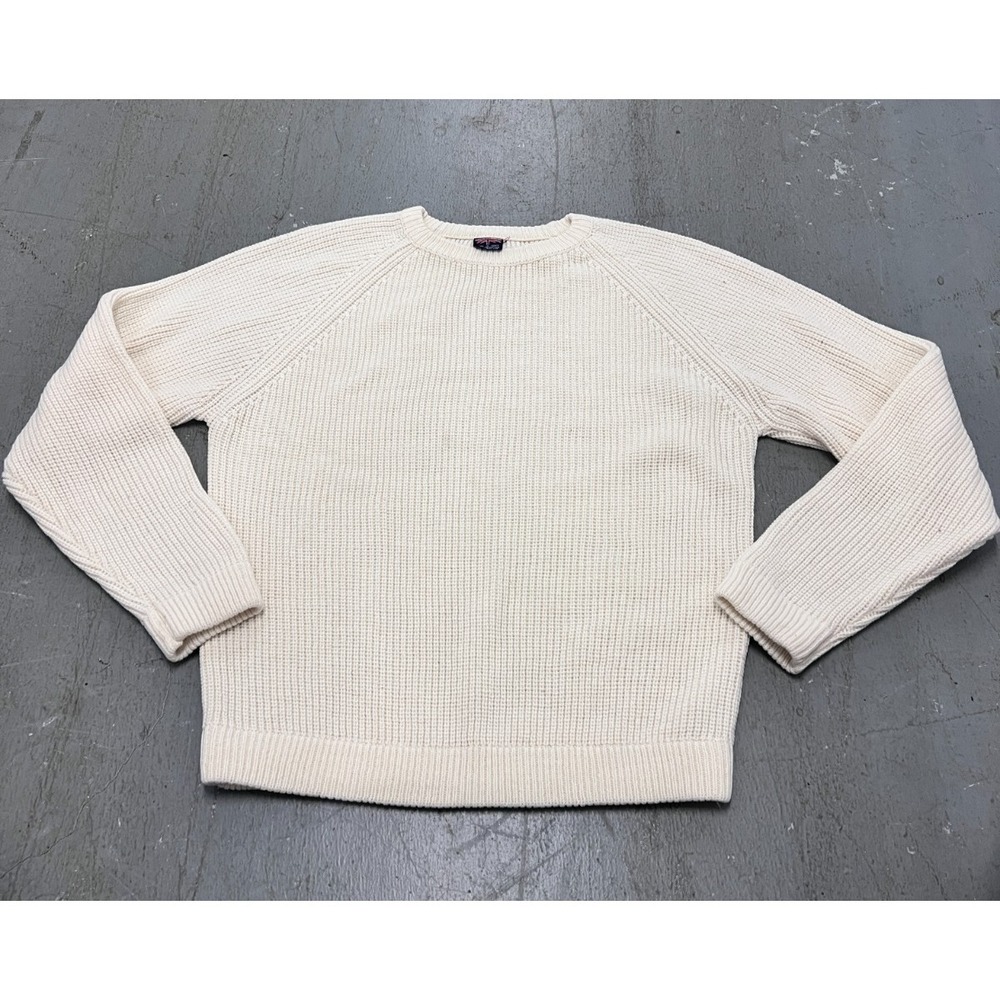Vintage Brittania Sweater Mens Medium White Knitted Raglan Sleeve‎ Winter Wear